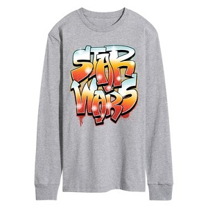 Men's - Star Wars - Airbrush Graffiti Logo Long Sleeve Graphic T-Shirt - 1 of 3