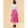 INSPIRE CHIC Women's Party Elastic Waist Metallic Shiny Accordion Pleated Midi Skirt - 4 of 4