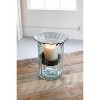 Rustic Metal Insert Ribbed Glass Candle Cylinder – 11" Small Size by Kalalou - 3 of 3