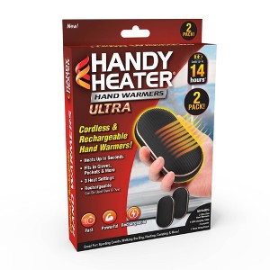 Handy Heater 2pk Pocket Warmers: Aluminum, 4-Hour Duration, 131°F Max, Lithium Ion Battery Included, 0.26 lbs - 1 of 4