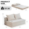 Foldable Sofa Bed Floor Couch with Backrest and Upholstery, Twin Sleeper Lounge Chair for Dorm, Guest Room, Office, Apartment-The Pop Home - 3 of 4