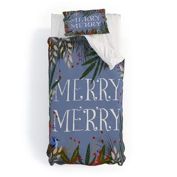 Joy Laforme Christmas Merry Merry Wreath Duvet Cover + Pillow Sham(s) - Deny Designs