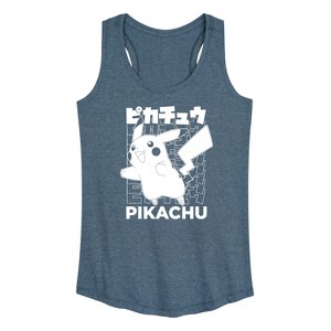 Women's - Pokémon - Pikachu Kanji Graphic Racerback Tank - 1 of 4
