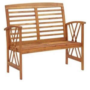 Patio Bench 46.9" Solid Acacia Wood - 1 of 4