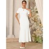 INSPIRE CHIC Women's Floral Embroidered Crew Neck Keyhole Shot Sleeve Evening A-Line Maxi Dresses - 3 of 4