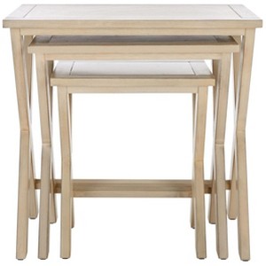 Maryann Tray Tables - White Birch - Safavieh. - 1 of 4