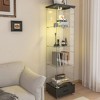 KTMBDW Display Cabinet with Drawer, 4-Tier Curio Cabinet with Lock, Tempered Glass Storage Case for Living Room Bedroom - 3 of 4