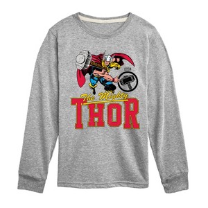 Boys' - Marvel - Thor Collegiate Long Sleeve Graphic T-Shirt - 1 of 4