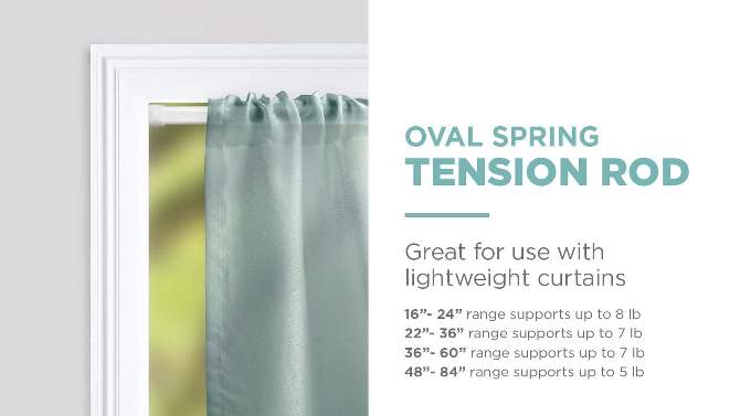 Oval Spring Tension Curtain Rod White - Room Essentials™, 6 of 7, play video