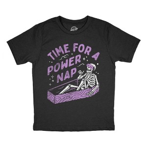 Toddler Funny T Shirts Time for A Power Nap Sarcastic Halloween Graphic Novelty Tee For Young Kids - Crazy Dog Toddler T Shirt For Halloween Season - 1 of 4