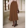 Cheetah Print Satin Midi Skirt - Women's High Waist A-Line Skirt with Elastic Waistband Brown - 3 of 4