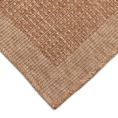 Terracotta Flat Woven Synthetic Indoor/Outdoor Rug, 1'11" x 7'6"