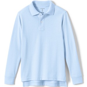 Lands' End School Uniform Kids Long Sleeve Mesh Polo Shirt - 1 of 2