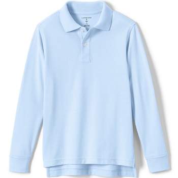 Lands' End School Uniform Kids Long Sleeve Mesh Polo Shirt