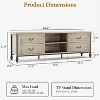 Vintage TV Stand for 65/75 Inch TV, 4-Drawer Retro Entertainment Center with Metal Frame, Rustic Grey - 2 of 4