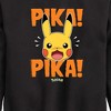 Boys' - Pokémon - Pika Pika Scared Graphic Long Sleeve Fleece Sweatshirt - 2 of 4
