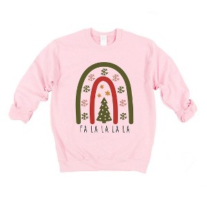 Simply Sage Market Women's Graphic Sweatshirt Boho Fa La La Rainbow - 1 of 4