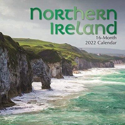 The Gifted Stationery 2021 - 2022 Monthly Travel Wall Calendar, 16 Month, Northern Ireland Scenic Theme with Reminder Stickers, 12 x 12 in