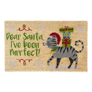 Design Imports  Dear Santa I'Ve Been Purrfect Doormat - 1 of 4