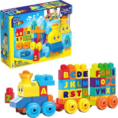60 Piece for Age 1 year Mega Bloks ABC Learning Train 