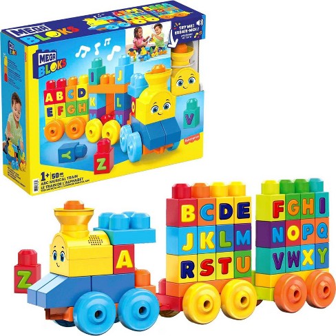 MEGA BLOKS ABC Musical Train Building Set - 50pcs