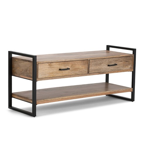 48 Lawson Solid Mango Wood Entryway Bench Natural Wyndenhall