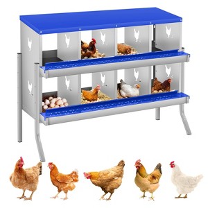 Chicken Nesting Boxes, Two-Tier Metal Chicken Egg Laying Box,Large Vented Holes for Egg Collection - 1 of 4