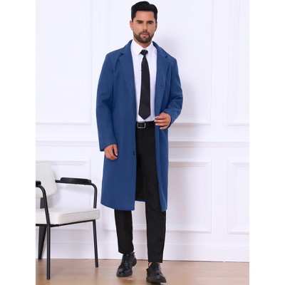 Lars Amadeus Men's Single Breasted Notch Lapel Formal Winter Long Overcoat XX Large Olive Green — фото 2