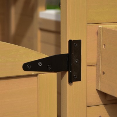 Natural Fir Wood Outdoor Playhouse with Working Doors and Windows