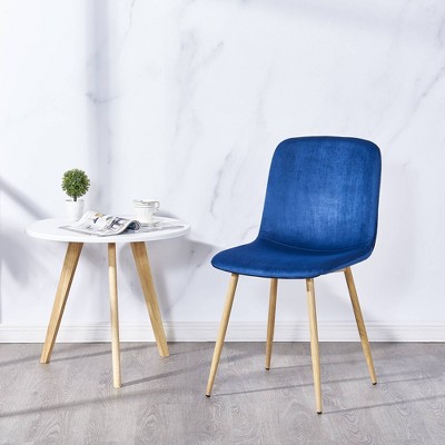 Akoasm Morden Fabric Dinning Chairs With Studry Legs-Blue