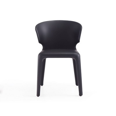 Set of 2 Black Faux Leather Upholstered Dining Chairs