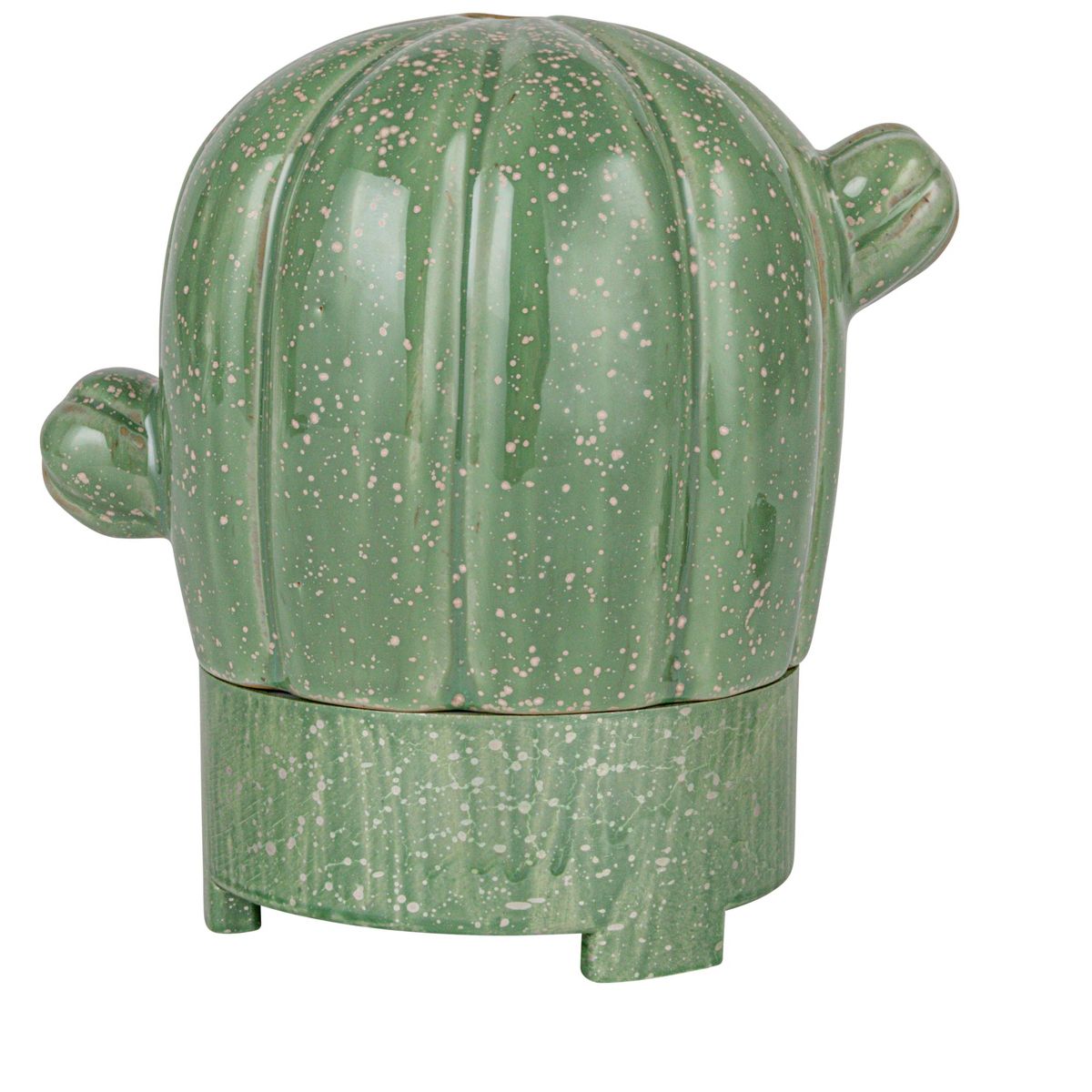 Storied Home Stoneware Cactus Oil Diffuser with Timer, Green - thumbnail 9