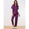 cheibear Women's Buton Down Sleepwear with Pants Nightwear Lounge Pajama Set 2 Pcs - 2 of 4