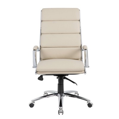 Contemporary Striped Executive Office Chair Beige With Lumbar Support ...