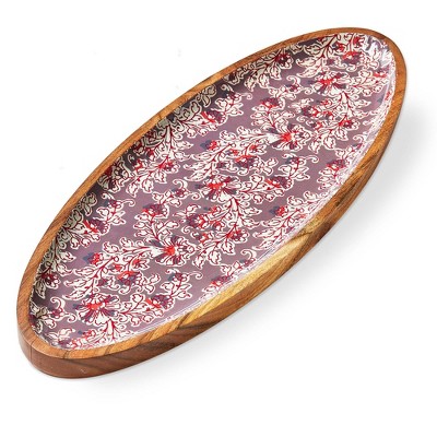 tag Jasmine Wood & Enamel Platter Large
