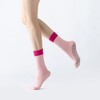 Anna-Kaci Women's Crew Grip Socks 2-Pack with Contrast Cuffs and Raised Textured Soles for Indoor Comfort - 4 of 4