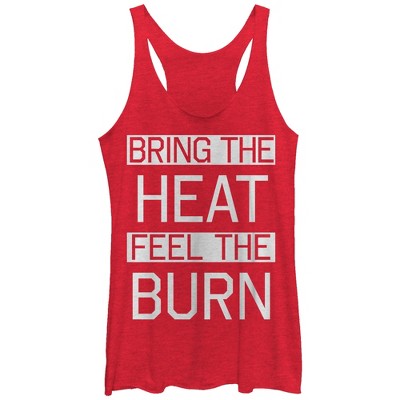 Women's Chin Up Bring Heat Feel Burn Racerback Tank Top - Red Heather ...