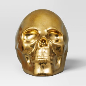 Stoneware Skull Candy Bowl Gold - Threshold™ - 1 of 4