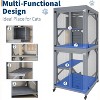 Acekool 68" Outdoor Cat Enclosure on Wheels, Weatherproof Roof, 4 Platforms, Resting Box & Scratch Post, Portable Catio House, Grey - 4 of 4