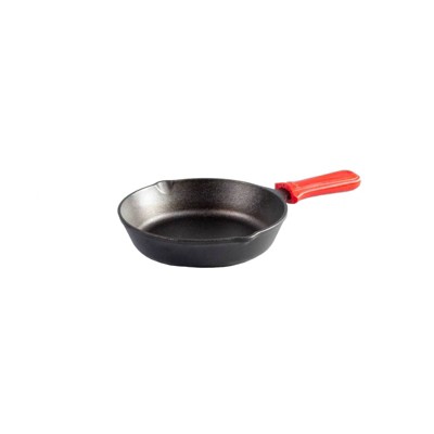 Lodge Cast Iron Skillet with Red Mini Silicone Hot Handle Holder