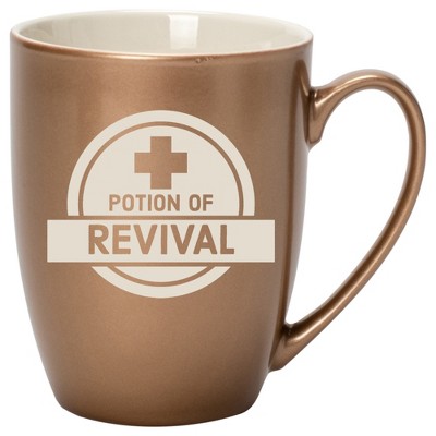 100 North Magic Potion 10 Ounce Bronze Metallic Finish, Comfortably Fits Your Hands, New Bone China Coffee Tea Cup Mug, Potion of Revival