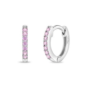 Girl's Multi CZ Hoop Sterling Silver Earrings - In Season Jewelry - 1 of 4