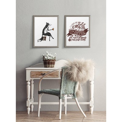 Blake Fox Orange Coffee Cup Framed Glass Wall Art