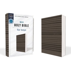 Niv, Holy Bible for Boys, Soft Touch Edition, Leathersoft, Gray, Comfort Print - by  Zondervan (Leather Bound) - 1 of 1