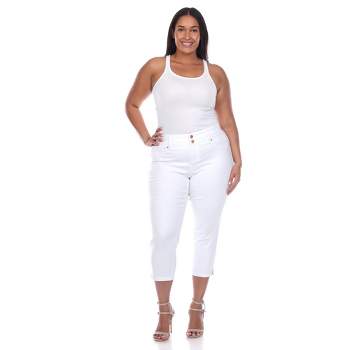Women's Plus Size Capri Jeans - White Mark