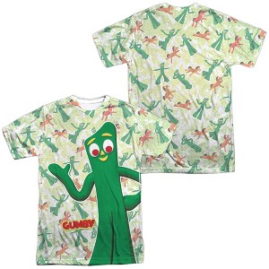 Men's Gumby Friendly Greeting (Front Back Print) Short Sleeve Costume T-Shirt - 1 of 4