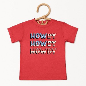The Juniper Shop Howdy Flag Stacked Toddler Short Sleeve Tee - 1 of 2