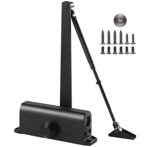VEVOR Door Closer, Automatic Door Closer Commercial or Residential Use for Door Weights 187 Lbs,Adjustable Size Hydraulic Buffer Door Closers, Black - 1 of 4