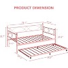 Twin Daybed with Trundle, Metal Daybed and Trundle Set, Sofa Bed Frame with Steel Slat Support, Multifunctional Daybed for Bedroom, Living Room - 2 of 4