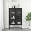 vidaXL Highboard Black Steel, Tempered Glass 31.5x13.8x53.1 in - 2 of 4
